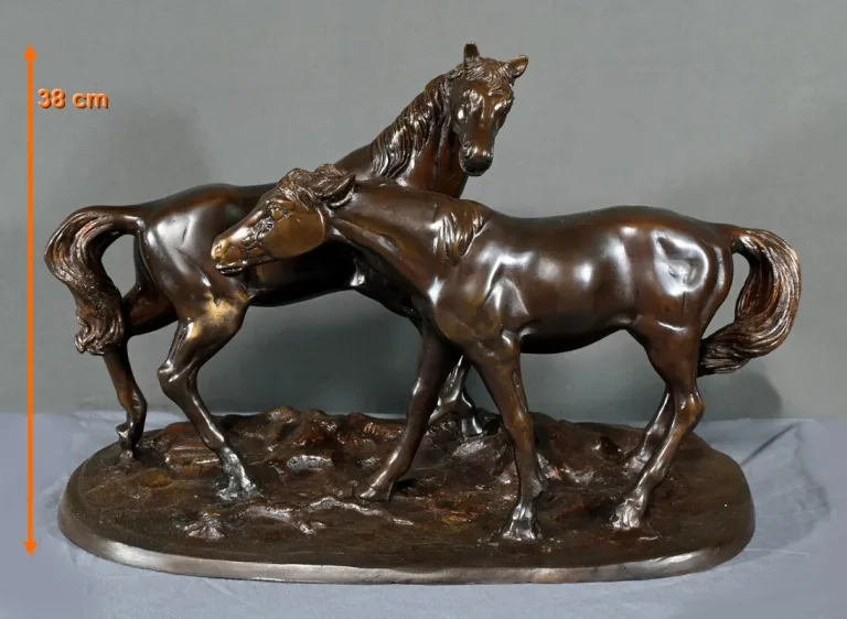 Bronze « Chevaux Arabes », d’après P-J. Mène – Début XXe