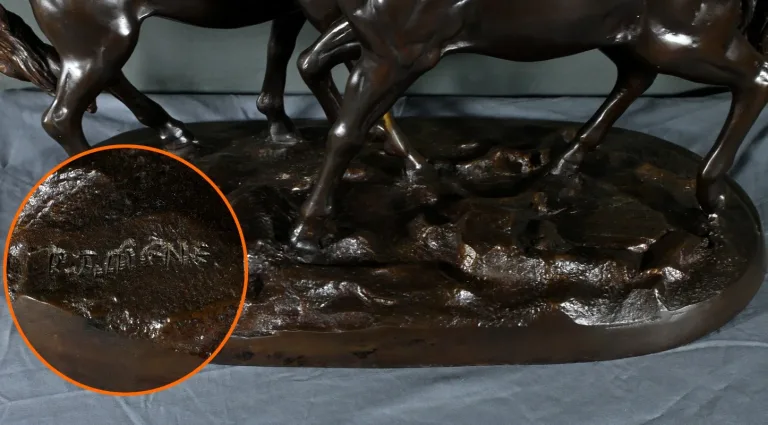 Bronze « Chevaux Arabes », d’après P-J. Mène – Début XXe