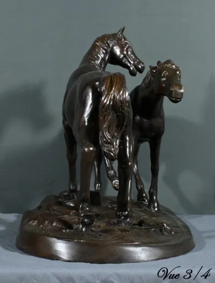 Bronze « Chevaux Arabes », d’après P-J. Mène – Début XXe