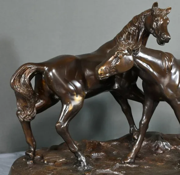 Bronze « Chevaux Arabes », d’après P-J. Mène – Début XXe