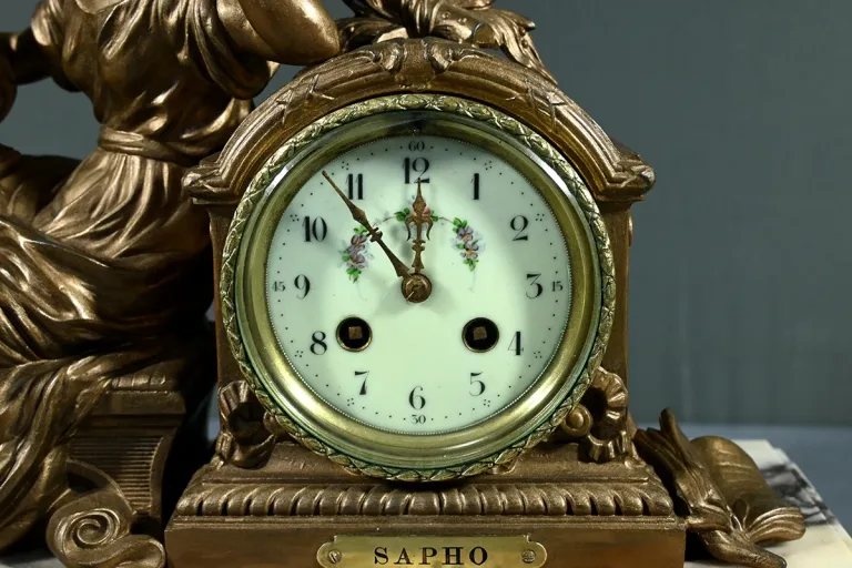 Garniture de Cheminée en Régule et Marbre, Art Déco – 1920