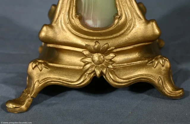 Paire de Candélabres en Régule Doré et Onyx – 1940