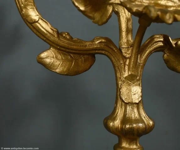 Paire de Candélabres en Régule Doré et Onyx – 1940