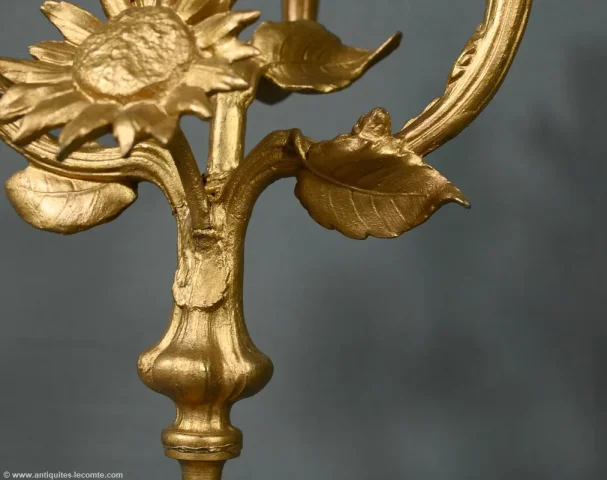 Paire de Candélabres en Régule Doré et Onyx – 1940