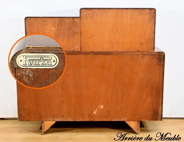 Meuble Vitré Rurka en Ronce de Noyer, Art Déco – 1940