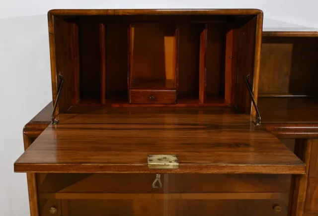 Meuble Vitré Rurka en Ronce de Noyer, Art Déco – 1940