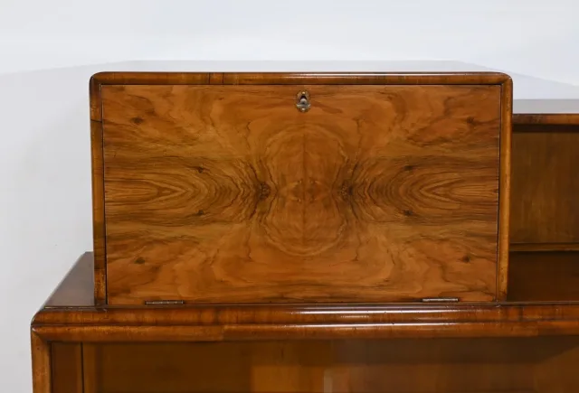 Meuble Vitré Rurka en Ronce de Noyer, Art Déco – 1940
