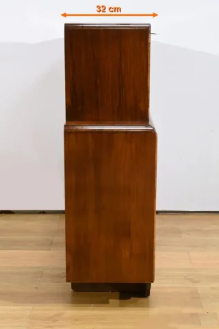 Meuble Vitré Rurka en Ronce de Noyer, Art Déco – 1940