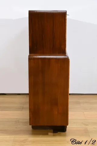 Meuble Vitré Rurka en Ronce de Noyer, Art Déco – 1940