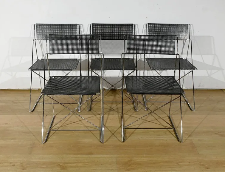Suite de 5 Chaises Nuova X Line Omli pour Magis, par Niels Joergen Haugesen – 1980