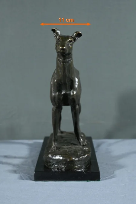 BRONZEN WINDHOND getekend E.FREMIET