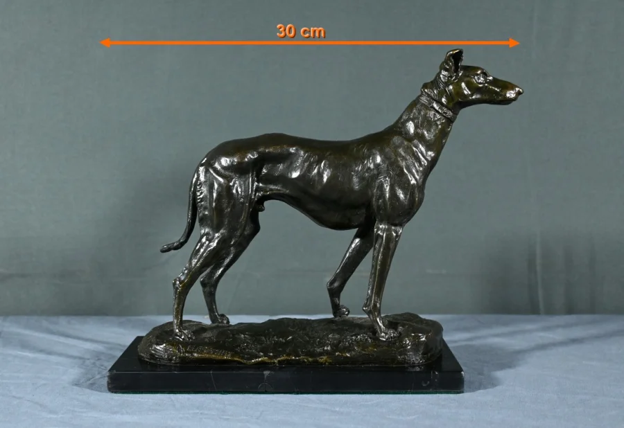 BRONZEN WINDHOND getekend E.FREMIET