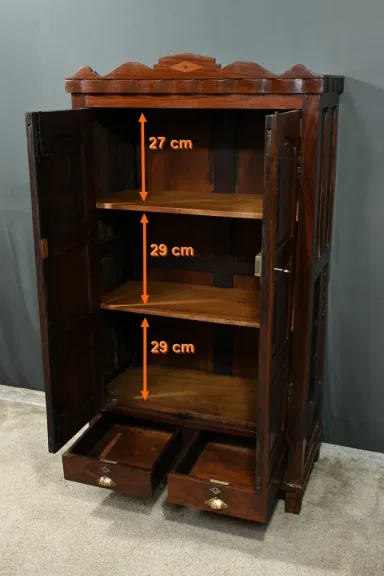 Armoire à Épices de Pondichery, en Teck et Palissandre – 1900