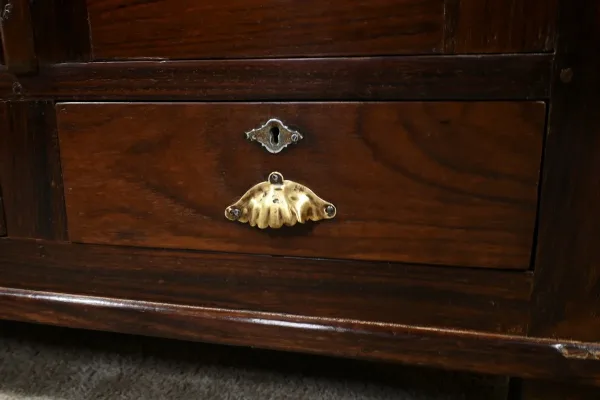 Armoire à Épices de Pondichery, en Teck et Palissandre – 1900