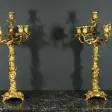 Candélabres en Bronze d’après J-A.Meissonnier, style Rocaille, époque Napoleon III – Milieu XIXe