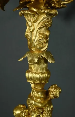 Candélabres en Bronze d’après J-A.Meissonnier, style Rocaille, époque Napoleon III – Milieu XIXe