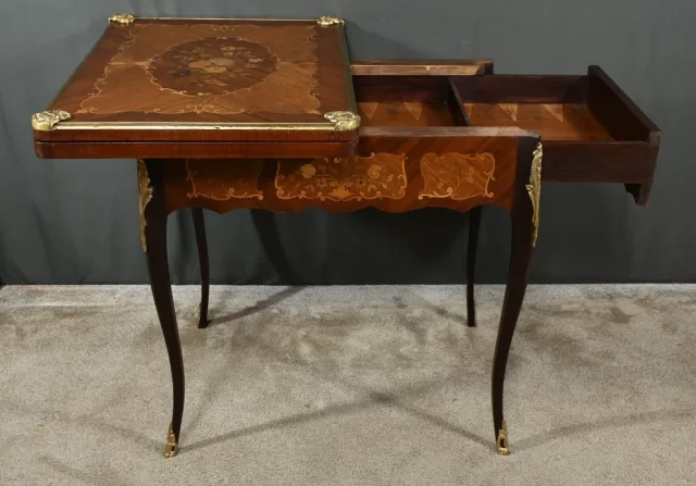 Table de Jeux en Acajou, style Transition Louis XV/Louis XVI – Fin XIXe