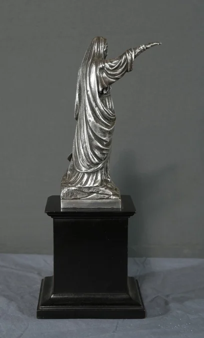SILBERNE PLATTENSTATUETTE DER HEILIGEN ANNA und DER JUNGFRAU MARIA