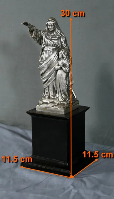 SILBERNE PLATTENSTATUETTE DER HEILIGEN ANNA und DER JUNGFRAU MARIA