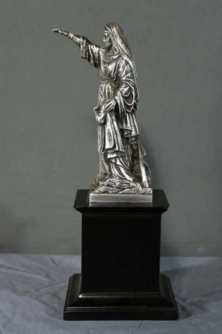 SILBERNE PLATTENSTATUETTE DER HEILIGEN ANNA und DER JUNGFRAU MARIA