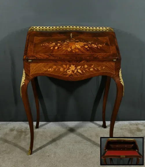 Petit Bureau de Dame en Palissandre, style Louis XV – 2ème Partie XIXe