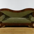 Canapé en Ronce d’Acajou, style Biedermeier – Fin XIXe