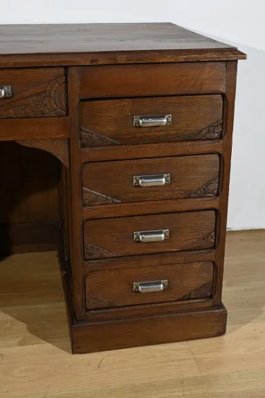 Bureau à Caissons en Chêne, Art Déco – 1940