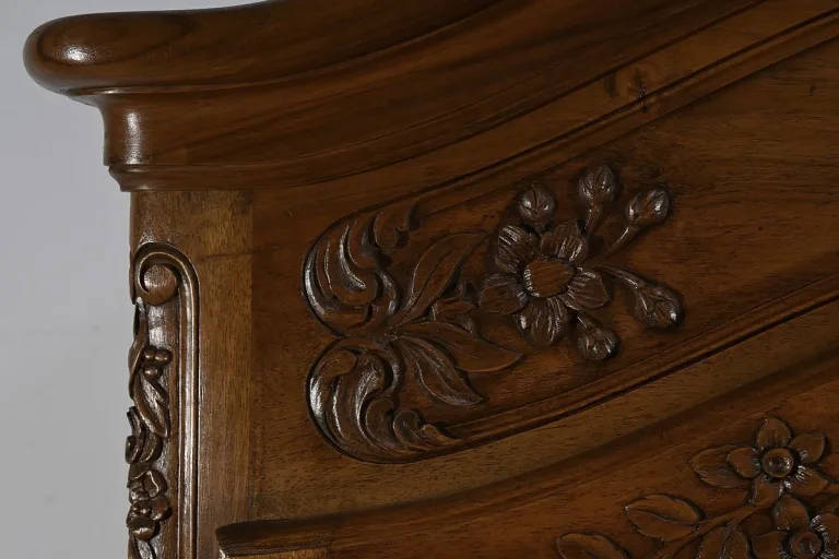 Bibliothèque Vitrine en Noyer, Style Louis XV - Fin XIXe