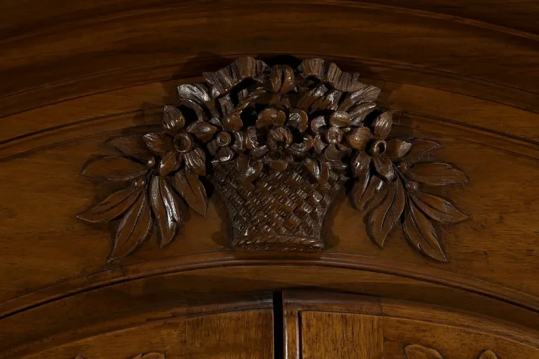 Bibliothèque Vitrine en Noyer, Style Louis XV - Fin XIXe