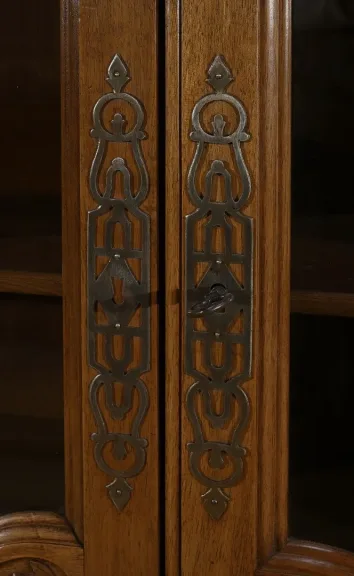 Bibliothèque Vitrine en Noyer, Style Louis XV - Fin XIXe