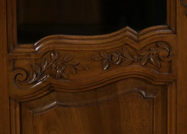 Bibliothèque Vitrine en Noyer, Style Louis XV - Fin XIXe