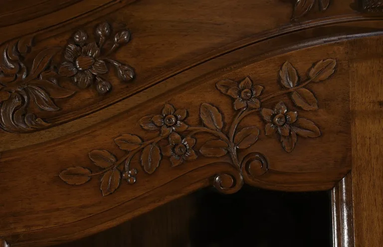Bibliothèque Vitrine en Noyer, Style Louis XV - Fin XIXe