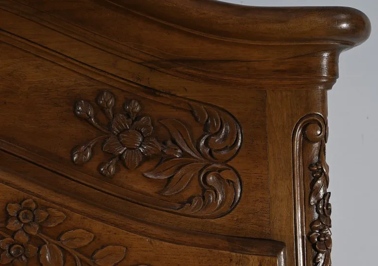 Bibliothèque Vitrine en Noyer, Style Louis XV - Fin XIXe