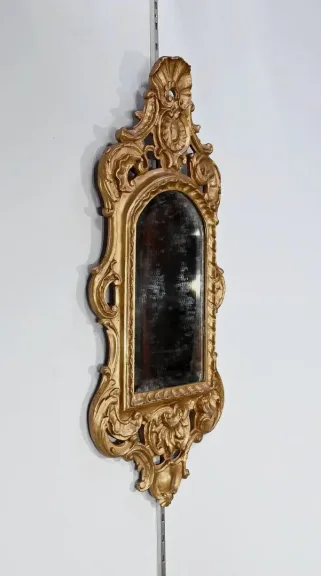 Miroir Louis XV en Bois Doré, Rocaille – 2ème partie XIXe