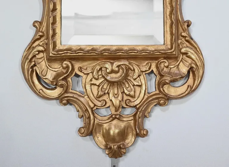 Miroir Louis XV en Bois Doré, Rocaille – 2ème partie XIXe