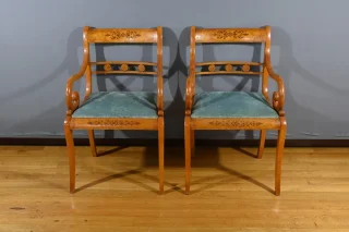 PAIR OF CHARLES X STYLE ARMCHAIRS