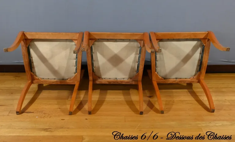 Chaises en Erable Moucheté, style Charles X – Milieu XXe