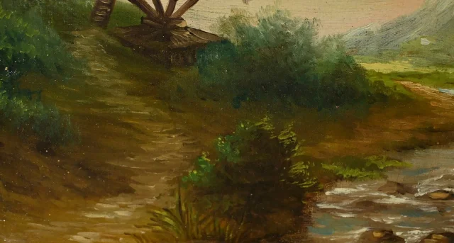 Huile sur Toile « Le Moulin » de N. Okolowicz – Début XXe