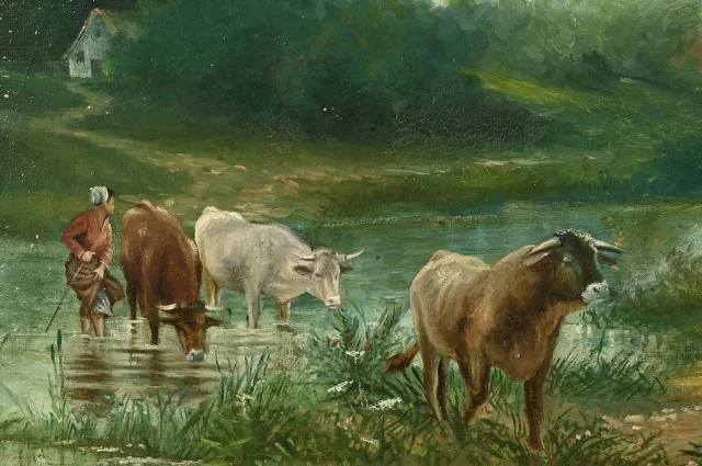 OIL ON CANVAS by N. OKOLOWICZ