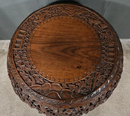 Guéridon Anglo-indien en Bois Exotique – Fin XIXe