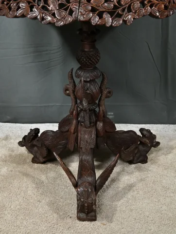 Guéridon Anglo-indien en Bois Exotique – Fin XIXe