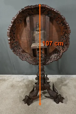 Guéridon Anglo-indien en Bois Exotique – Fin XIXe