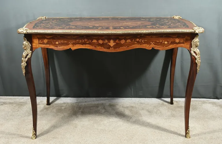 Table Bureau en Palissandre et Marqueteries, époque Napoléon III – 2ème partie XIXe
