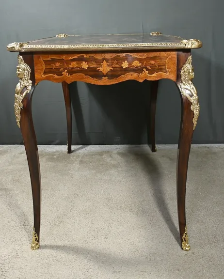 Table Bureau en Palissandre et Marqueteries, époque Napoléon III – 2ème partie XIXe
