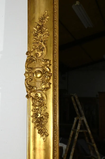 Important Miroir Doré à la Feuille, style Louis XIV – Milieu XIXe