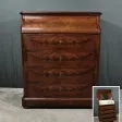 Commode de Toilette en placage de Ronce d’Acajou, Style Louis-Philippe – Fin XIXe