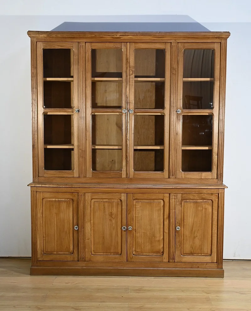 GROSSES BÜCHERREGAL AUS KASTANIENHOLZ