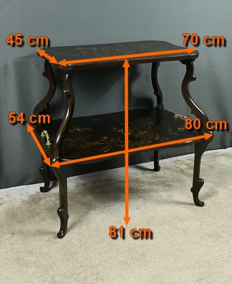 Table à Thé en Bois Laqué à Décors Asiatiques – Fin XIXe