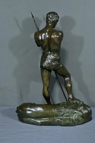 Important Bronze « Le Chasseur de Lion » de H. Fugère – Fin XIXe