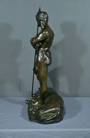 Important Bronze « Le Chasseur de Lion » de H. Fugère – Fin XIXe